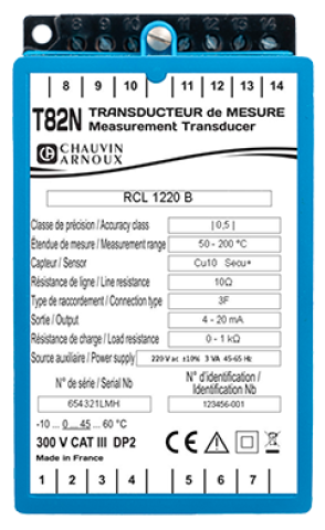 T82N RCL 1220B Convertisseur analogique de température configurable
