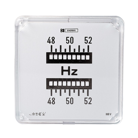 NormEurope Fréquencemètre à lames 96x96mm 90° 48-52HZ 230V 2x9 lames classe 0,5